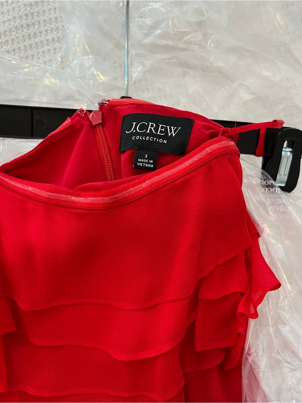 J. Crew Collection Red Ruffle Strapless Dress - Picture 7 of 9